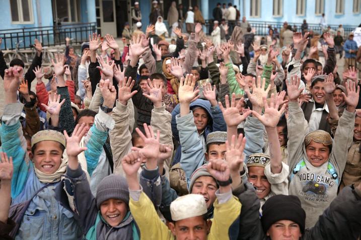 UN photo/Fardin Waezi Students at Butkhak High School in Kabul, Afghanistan, cheer in unison on the last day of Global Action Week, an international campaign advocating free, quality education for all.